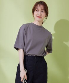 ANY 【UVケア】ビューティーベーシックモックネック半袖プルオーバー