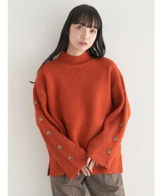 earth music&ecology 袖ボタンニットプルオーバー