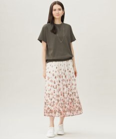 自由区 L 【洗える】グラデーションペタルプリント スカート