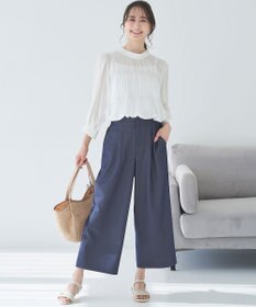 ANY SIS 【洗える】シャーリングシアー ブラウス