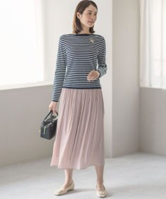 組曲 シルク混ニットロングＴシャツ