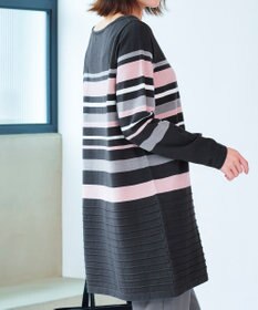 Tiaclasse 【洗える】マルチボーダーニットチュニック