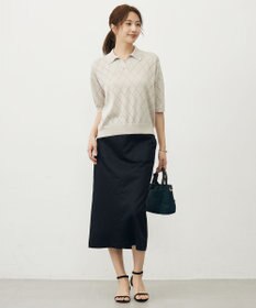 J.PRESS LADIES L 【洗える】シャンブレーサテン ナロー スカート