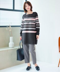 Tiaclasse 【洗える】マルチボーダーニットチュニック