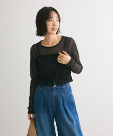 Green Parks ＳＥＴ２点　シャーリングビスチェ＋メッシュインナー