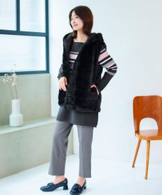 Tiaclasse 【洗える】マルチボーダーニットチュニック