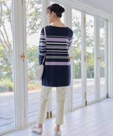 Tiaclasse 【洗える】マルチボーダーニットチュニック