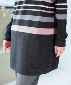 Tiaclasse 【洗える】マルチボーダーニットチュニック