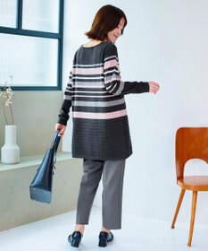 Tiaclasse 【洗える】マルチボーダーニットチュニック