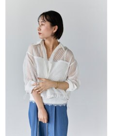 Te chichi シアーコードストライプシャツ