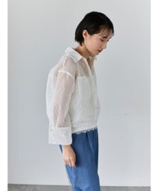 Te chichi シアーコードストライプシャツ