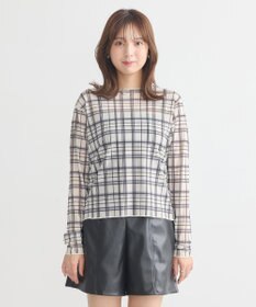 earth music&ecology シアーチェックプルオーバー