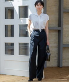 23区 S 【洗える】レーヨンポリエステルストレッチ ボウタイ ニット