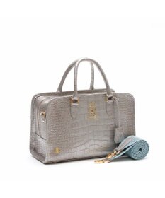 A.D.M.J. 【牛革】クロコ型押しヘリ巻きボストン28cm