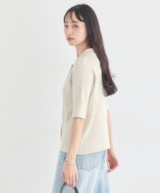 earth music&ecology ミニフリルポロカーディガン