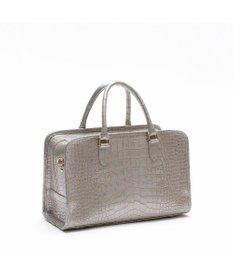 A.D.M.J. 【牛革】クロコ型押しヘリ巻きボストン28cm