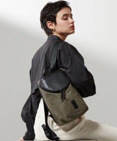 Y'SACCS 【CORDURA×リサイクルレザー】ラウンドフラップミニリュック