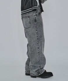 WEGO 【ユニセックス着用ITEM/MLサイズ展開/ウエストゴム】ボクサードッキングデニムパンツ