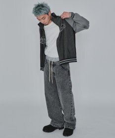 WEGO 【ユニセックス着用ITEM/MLサイズ展開/ウエストゴム】ボクサードッキングデニムパンツ