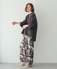 YECCA VECCA アブストラクト柄ワイドパンツ
