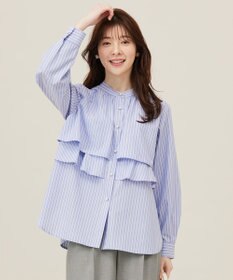 ANY SIS S 【洗える】ラッフルレイヤード ブラウス