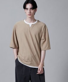 WEGO フェイクレイヤードキーネックT（S）