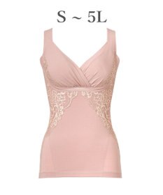 BRADELIS New York 【BRADELIS NewYork peace】綿混キャッチャーカップレースブラキャミ25 ノンワイヤー 補正下着 補整 カップ付き ブラトップ ボディシェイパー