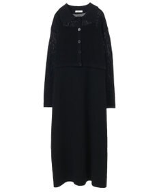 earth music&ecology ＳＥＴ２点襟付きカーディガン＋ニットワンピース