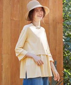 23区 【SLOW/好評につき新色追加】エフォートレス デザインTシャツ ペールイエロー系