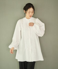 #Newans 【シワになりにくい/洗濯機可能】ロングフリルチュニック