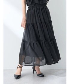 earth music&ecology フロッキードットシアーティアードスカート