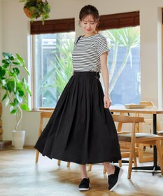 Tiaclasse 【軽撥水・汚れ防止】ランダムタックロングスカート