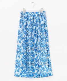 自由区 【ウエストゴム・洗える】オルタンシアフルールプリント スカート