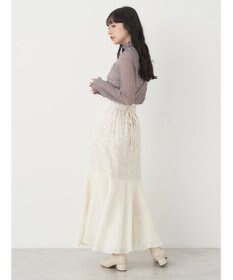 earth music&ecology ジャガードシャーリングシアートップス