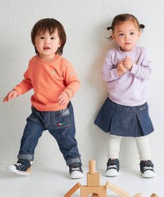 MIKI HOUSE HOT BISCUITS 【70-120cm】【Everyday Series】ワンポイント くすみカラー裏毛パイルトレーナー