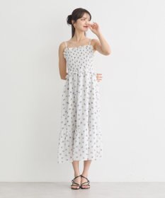 earth music&ecology 花柄シアーポップコーンキャミワンピース