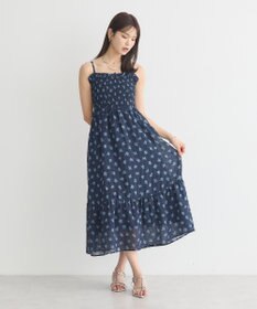 earth music&ecology 花柄シアーポップコーンキャミワンピース