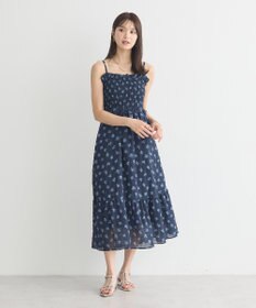 earth music&ecology 花柄シアーポップコーンキャミワンピース