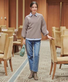 Tiaclasse 【安田美沙子さん着用・新色追加・洗える】ボリュームパフスリーブニット