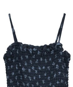 earth music&ecology 花柄シアーポップコーンキャミワンピース