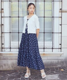 earth music&ecology 花柄シアーポップコーンキャミワンピース