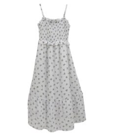 earth music&ecology 花柄シアーポップコーンキャミワンピース