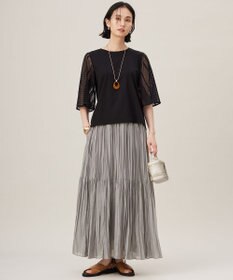 自由区 【接触冷感・洗える】ハンドワッシャープリーツ スカート