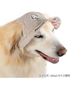 PET PARADISE スヌーピー リネン帽子  《アイス柄》 ＳＭ～Ｍ / Ｌ 中型犬 大型犬