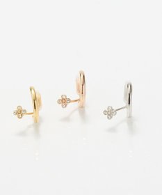 Phoebe 【痛くないシリーズ】フラワービジューフロートライトフィットイヤリング　シルバー