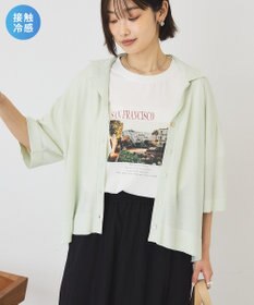 AMERICAN HOLIC 襟付き5分袖ニットカーディガン