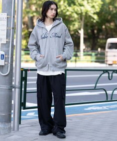 WEGO 【25年秋冬新作/ユニセックス着用ITEM/SMLサイズ展開】グラフィックロゴダブルZIPパーカー