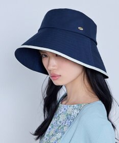 TOCCA 【サイズ調整可】TRIM RIBBON WIDE BRIM HAT ハット ネイビー系