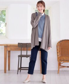 Tiaclasse 【洗える】リブ編み着流しカーディガン