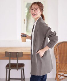 Tiaclasse 【洗える】リブ編み着流しカーディガン